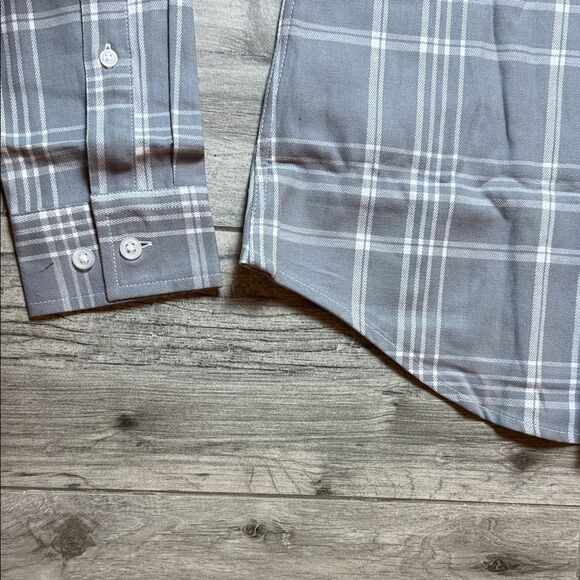 ASOS Men's Gray Plaid Button-Down Shirt - Picture 4 of 6